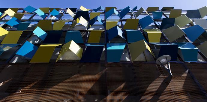 Perforated panels give a car park a contemporary feel