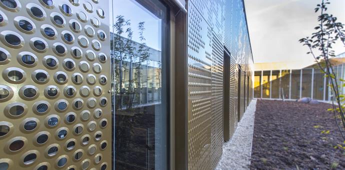 Stylish perforated and embossed panels create a visual impact