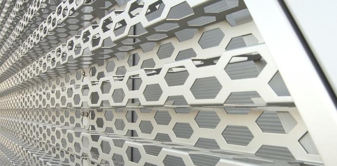Perforated and anodised aluminium sheets from RMIG used for Audi Terminal facade