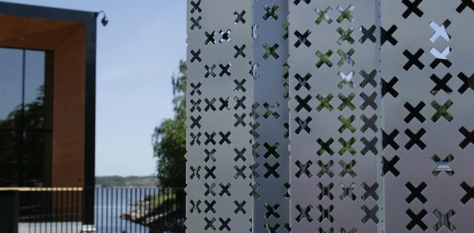 Perforated sheets designed to reflect a maritime theme