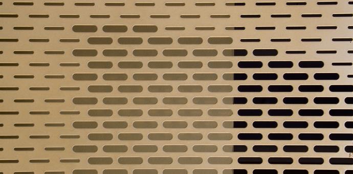 Perforated sheets for facade, Maison du Portugal view from outside