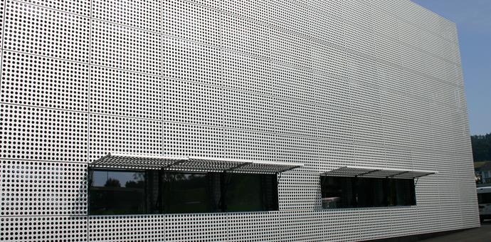 Sheets from RMIG with round hole perforation used for facade